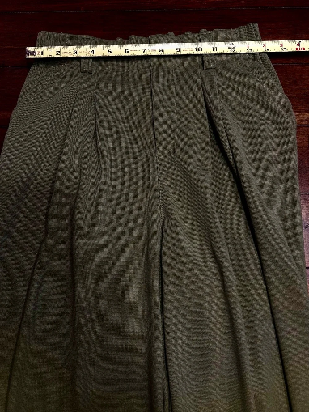 Halara Flex High Waisted Wide Leg Waffle Work Pants Medium Tall Loden Green